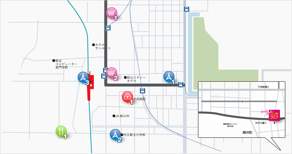 エリアマップ｜JR松山駅周辺紹介スポット